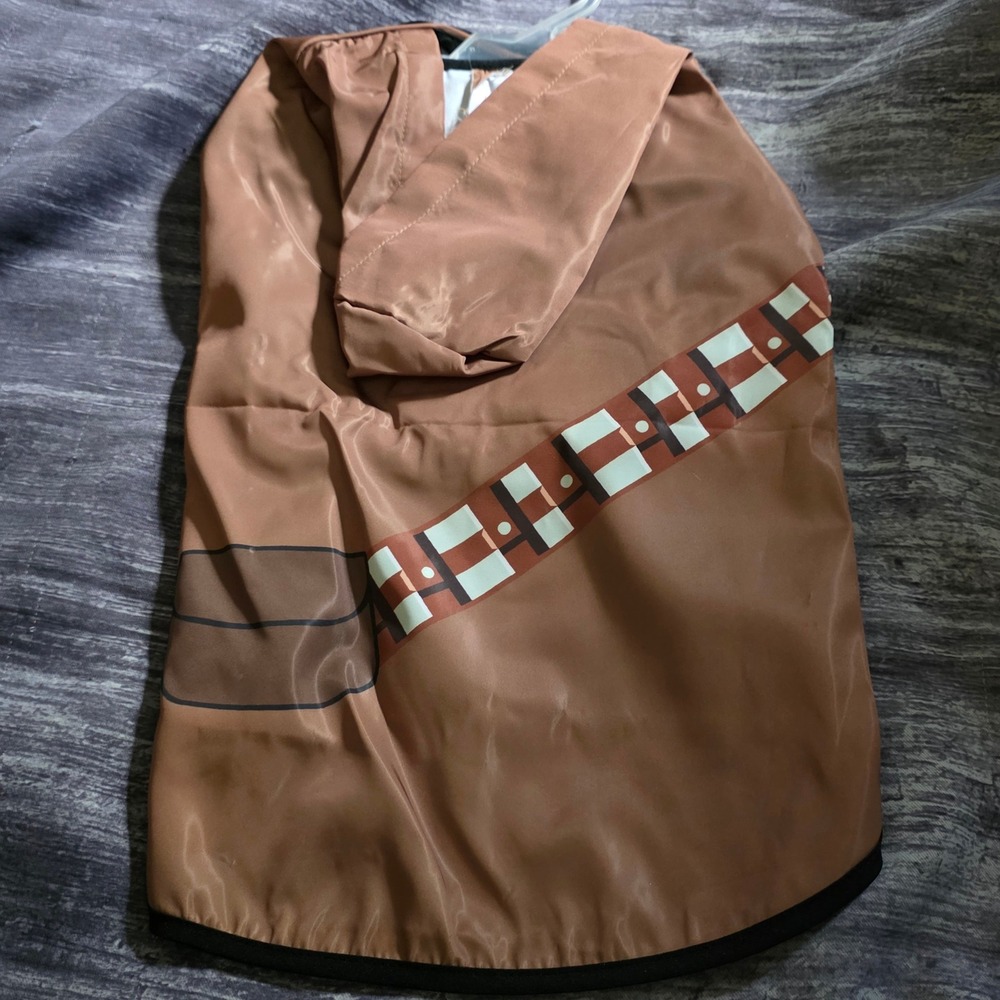 Star Wars Chewbacca Dog Raincoat Brown Hooded Pet Jacket Large NEW